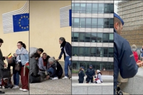 AB Komisyonu önünde 'Gazze'ye ağıt