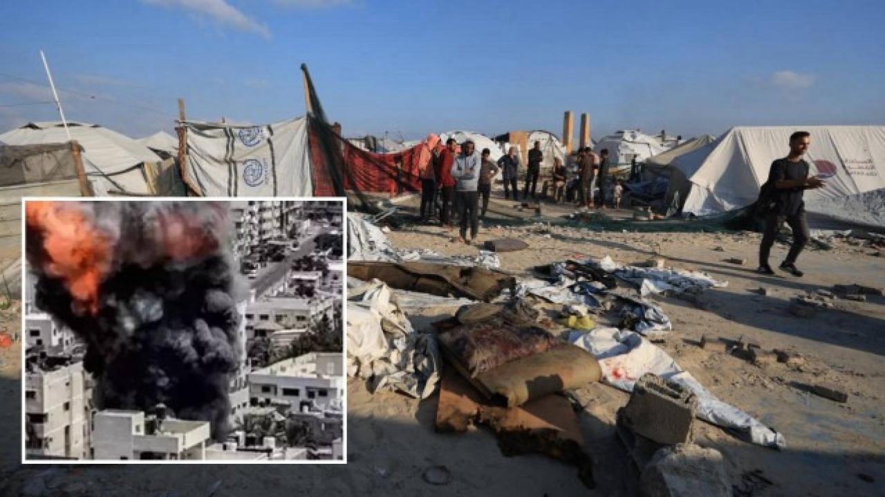 İsrail okul bahçesindeki çadırı İHA'yla vurdu